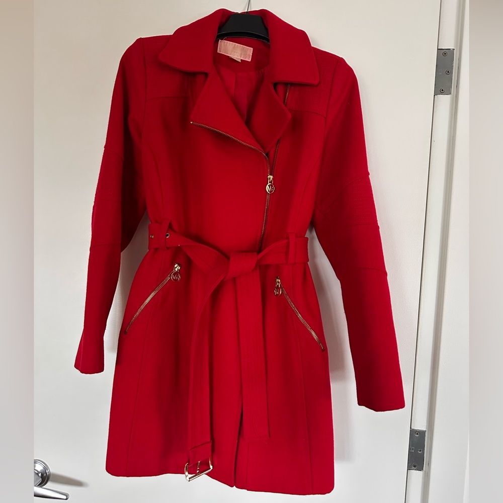 Michael Kors Red Pea Coat
